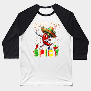 Kids Cinco De Mayo Mexican Cute But Spicy Chili Boys Girls Baseball T-Shirt